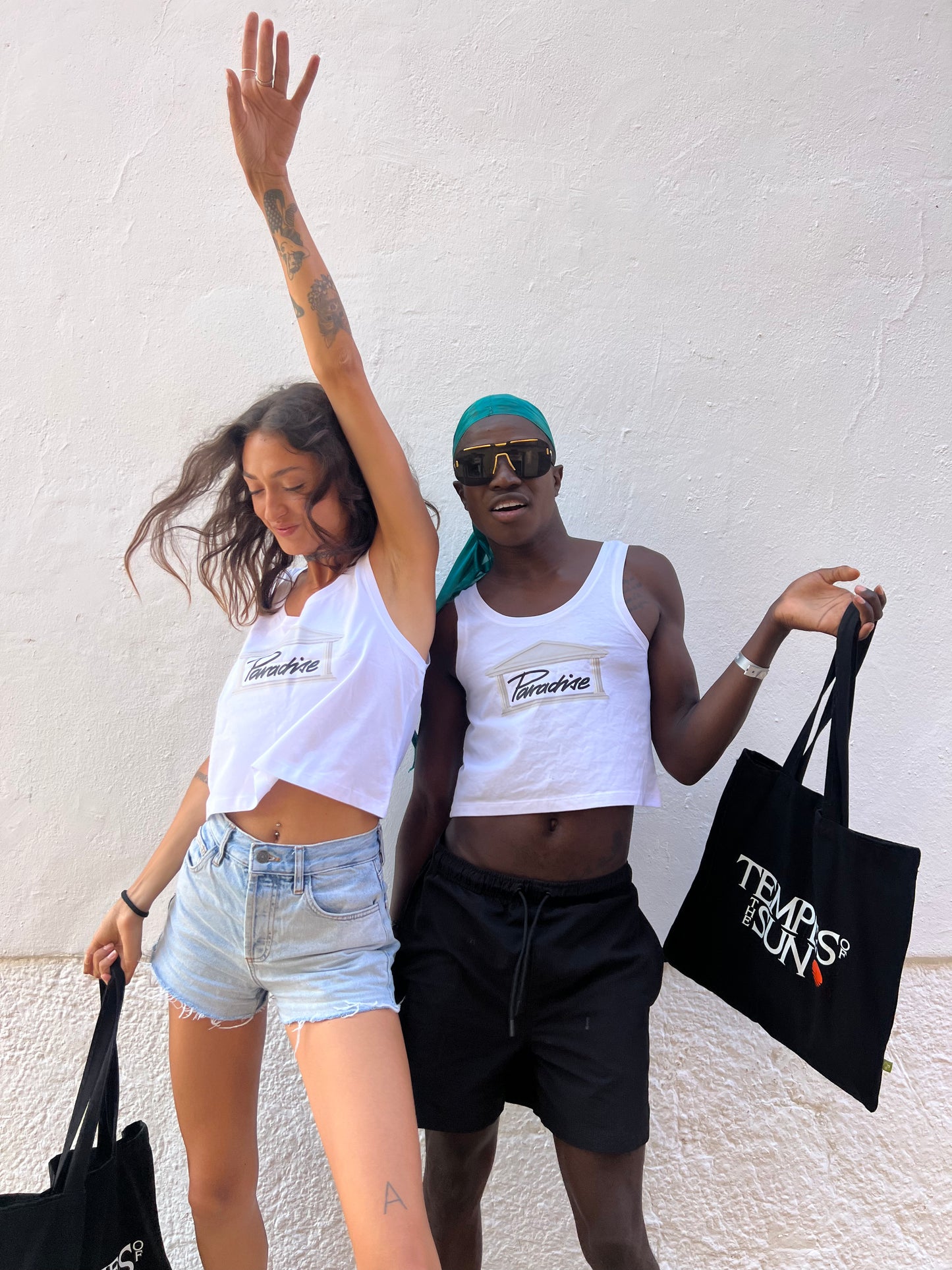 Temples of the Sun - White crop vest