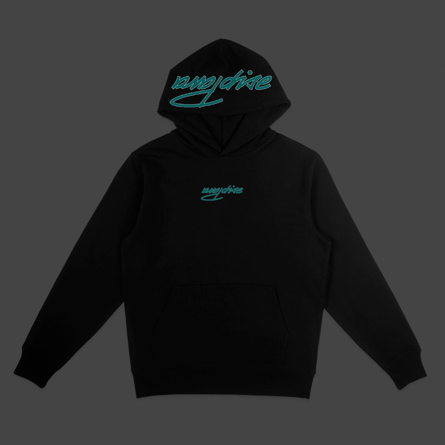 Reverse logo - Black hoodie