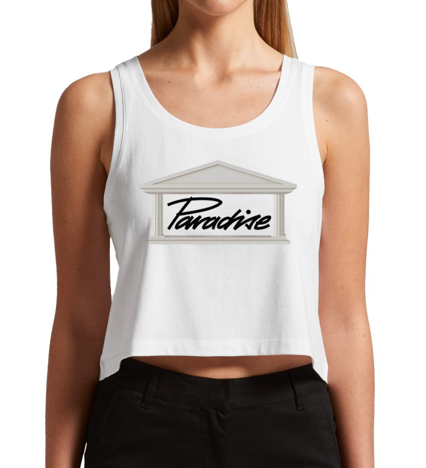 PARADISE LOGO WHITE CROP VEST